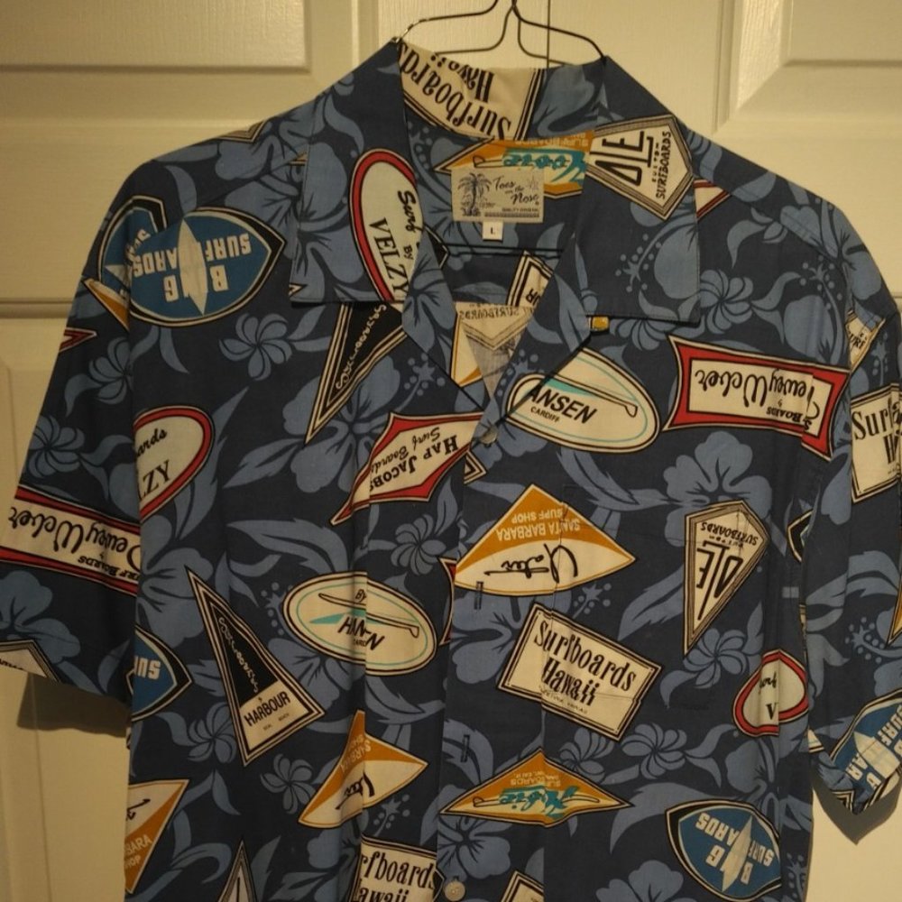 Toes on the Nose Men's Vintage Hawaiian Shirt Button Up L